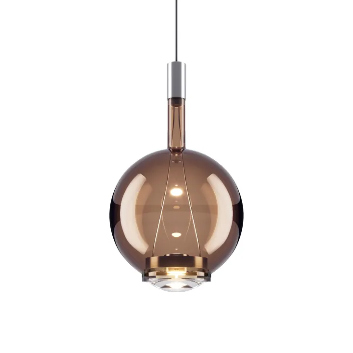 Lodes Sky-Fall Round Medium 3000K Sort Krom/Glossy Bronze – pendel — produktfoto
