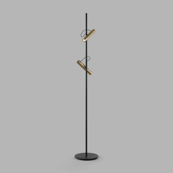 LIGHT-POINT Spirit F1 LED Sort/Messing - 2700K – gulvlampe — produktfoto