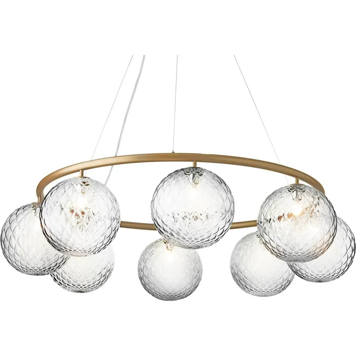Nuura Miira 8 Circular Messing/Optic Clear – lysekrone — produktfoto