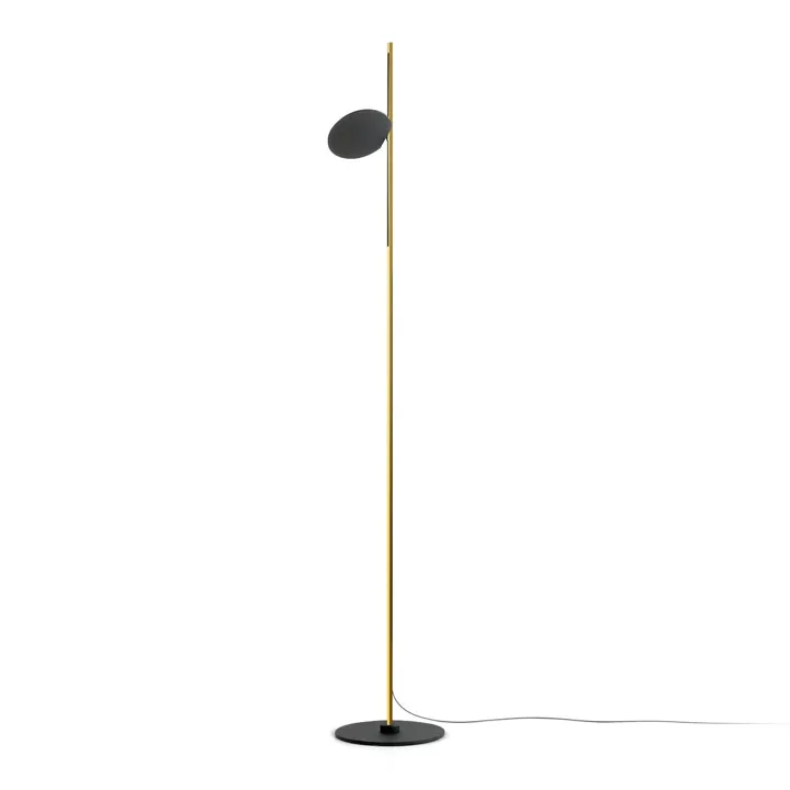 Stilnovo Kimia Black 9005/Satin Galvanic Gold – gulvlampe — produktfoto