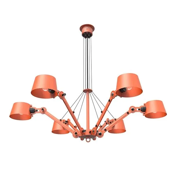 Tonone Bolt Chandelier 6 Arm Striking Orange – pendel — produktfoto