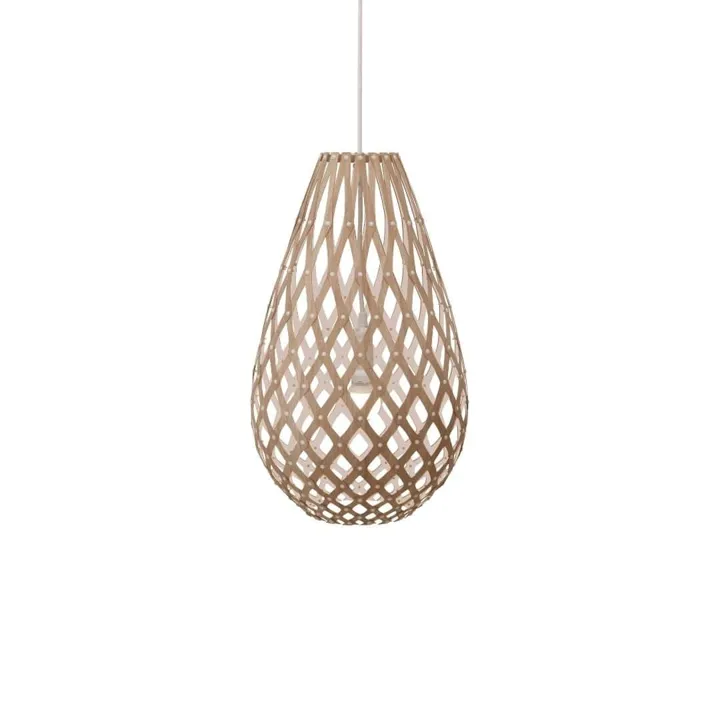 David Trubridge Koura H75 Bamboo / Hvid – pendel — produktfoto