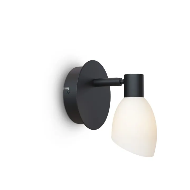 Herstal Cut Sort/Opal – væglampe — produktfoto