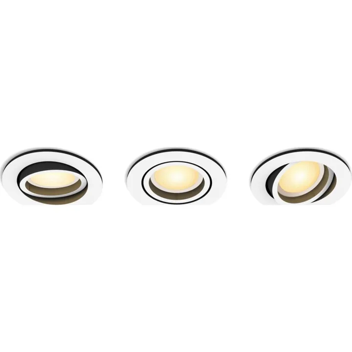 Philips Hue Milliskin Recessed Round indbygningsspot, hvid, 3-pak – indbygningsspot — produktfoto
