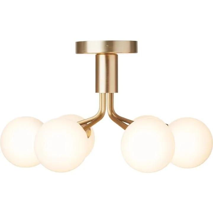 Nuura Apiales 6 Børstet Messing & Opal – loftlampe — produktfoto