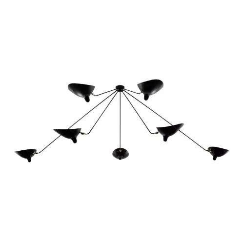 Serge Mouille Spider 7 Fixed Arms Sort – loftlampe — produktfoto