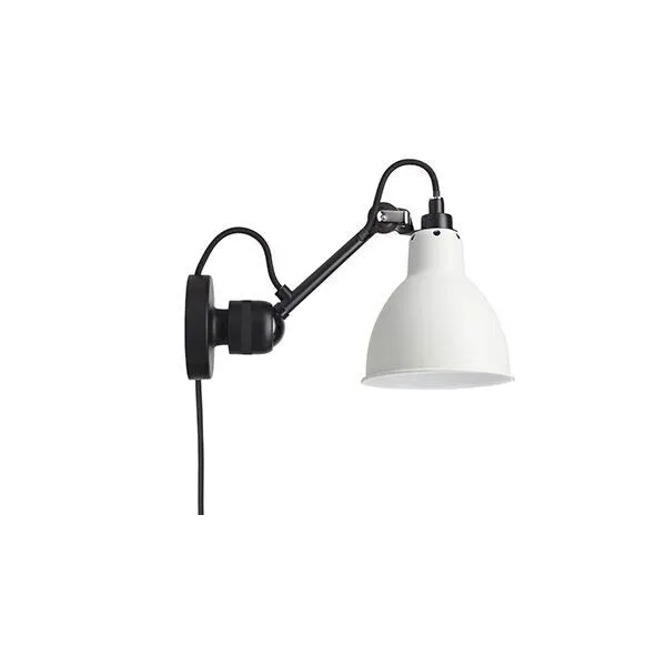 La Lampe Gras N304 Mat Sort & Mat Hvid Med Ledning – væglampe — produktfoto