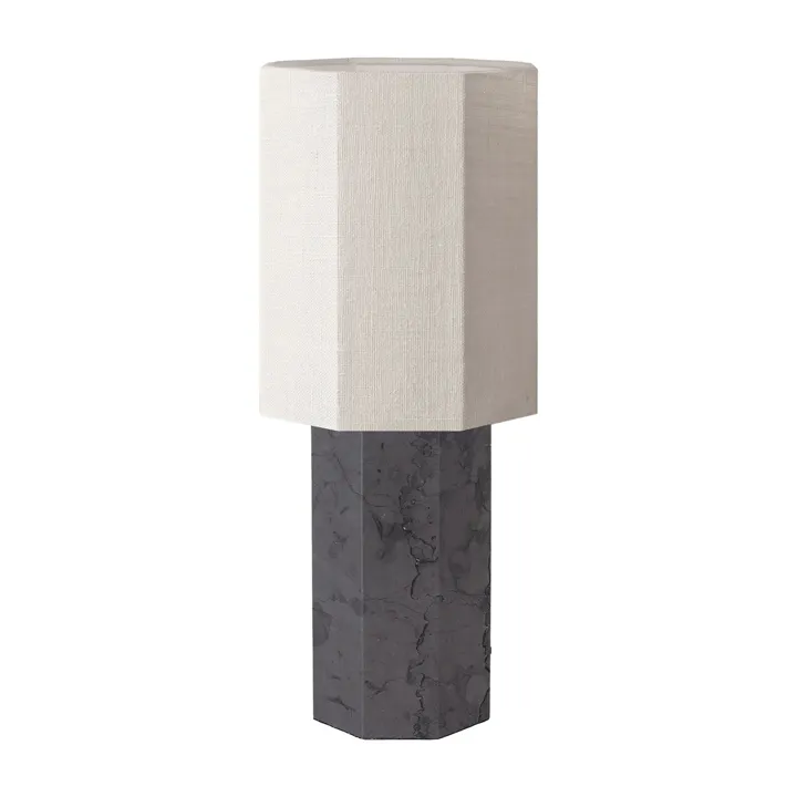 Louise Roe Eight Over Eight Grande Grå Marmor/Jute White – bordlampe — produktfoto