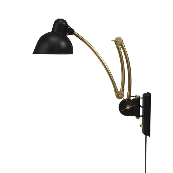 Fritz Hansen Kaiser Idell 6559-W Mat Sort/Messing – væglampe — produktfoto