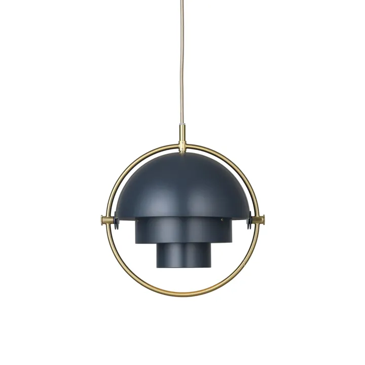 GUBI Multi-Lite Lille Messing & Midnight Blue - Limited Edition – pendel — produktfoto
