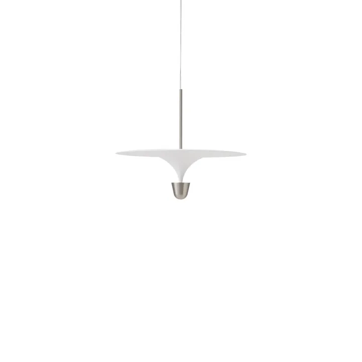 New Works Kantarell Ø60 Aluminium/Hvid – pendel — produktfoto