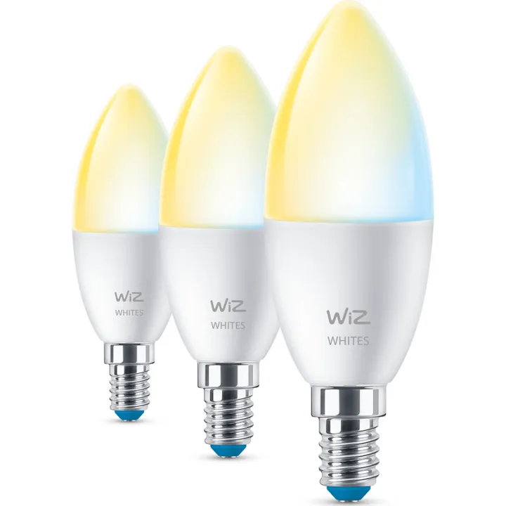 Wiz Wifi E14 kronepære, 2700K-6500K, 4,9W, 3-pak – pære — produktfoto