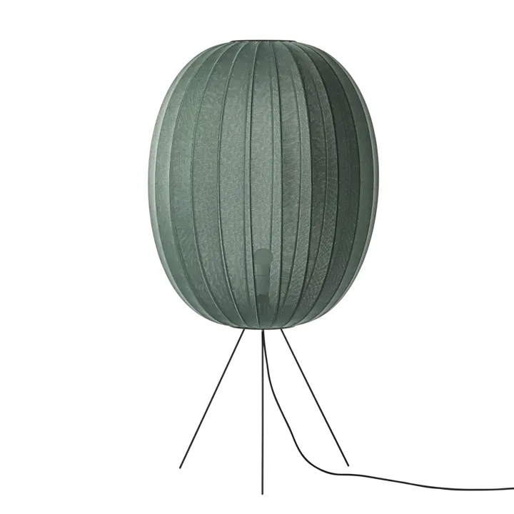Made By Hand Knit-Wit Høj Oval Medium Ø65 Tweed Green – gulvlampe — produktfoto
