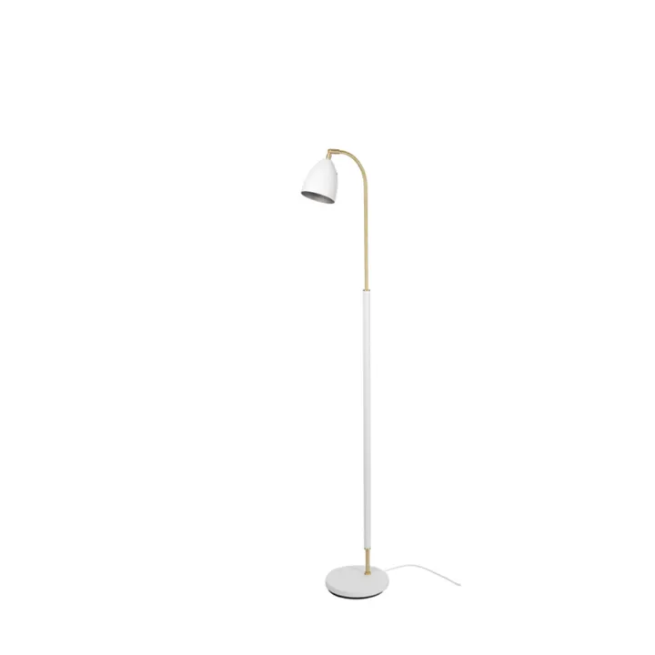 Belid Deluxe Hvid/Messing – gulvlampe — produktfoto