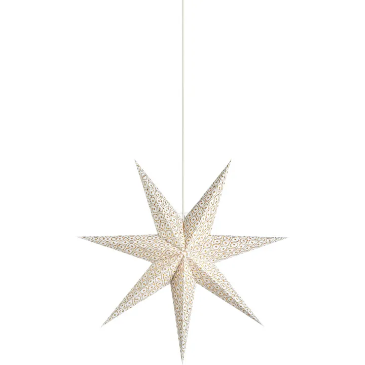 Markslöjd Baroque julestjerne med lys, 45 cm, hvid/guld – dekorationslys — produktfoto