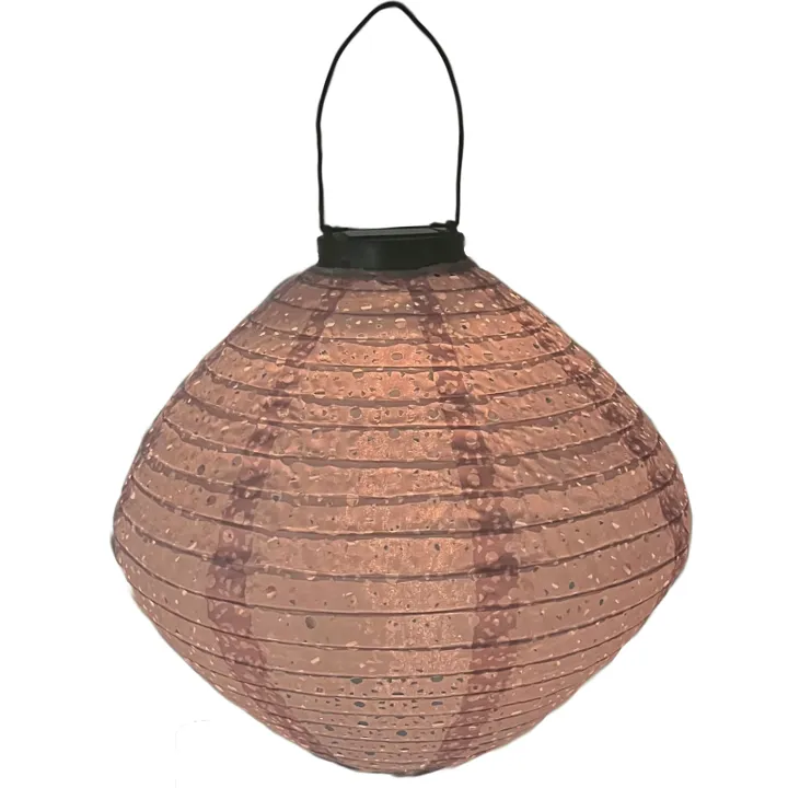 Veli Line solcelle papir lanterne, rosa – udendørslampe — produktfoto