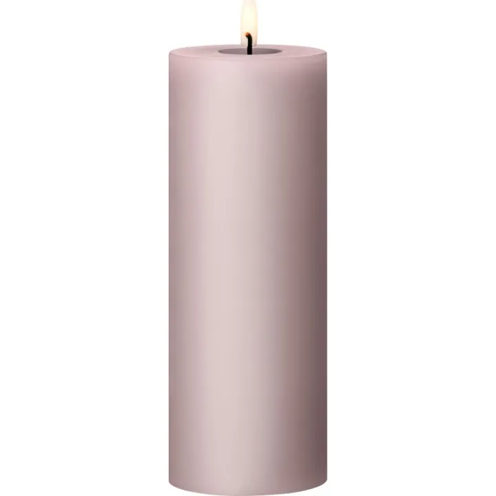 ester & erik LED bloklys, lyserød, 20 cm – LED-stearinlys — produktfoto