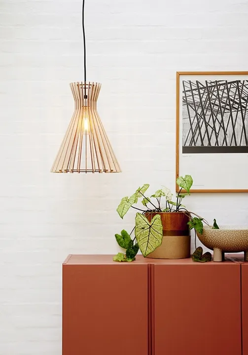 Nordlux Groa 34 E27, træ – pendel — produktfoto