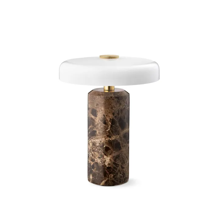 Design By Us Trip Dark Emperador Marble/Glossy Opal – transportabel bordlampe — produktfoto