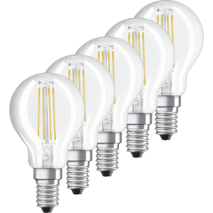 Ledvance Parathom E14 kronepære, 2700K, 4W, 5-pak – pære — produktfoto