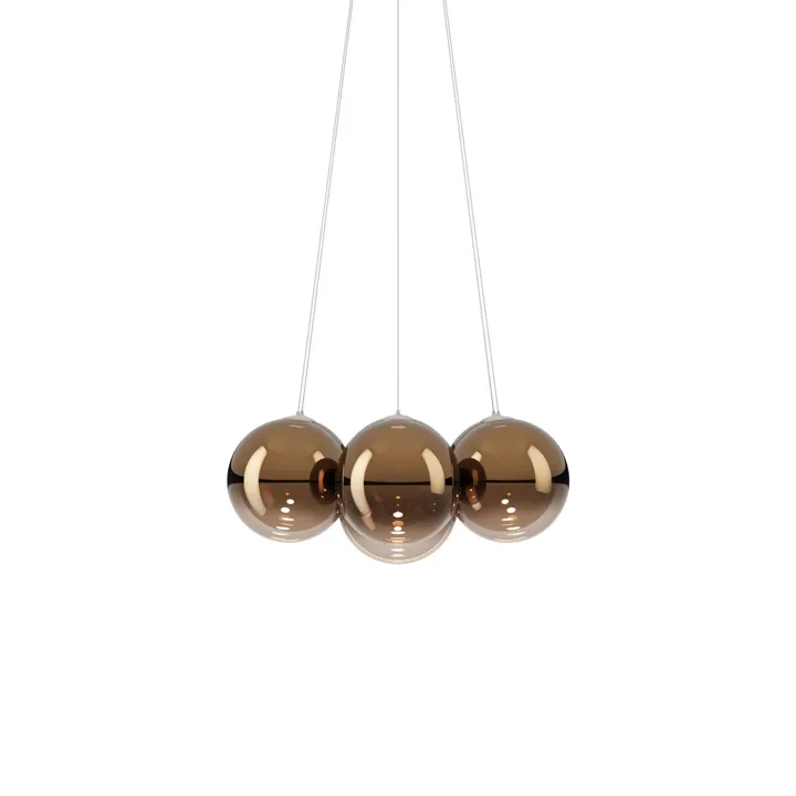 Lodes Random Cloud 7 Ø28 2700K Glossy Bronze/Glas – lysekrone — produktfoto