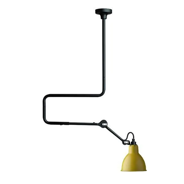 La Lampe Gras N312 Mat Sort & Gul – loftlampe — produktfoto