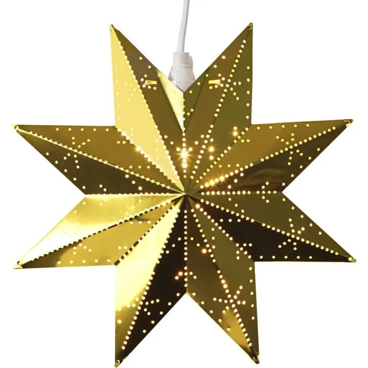 Star Trading Classic julestjerne med lys, 28 cm, messing – dekorationslys — produktfoto