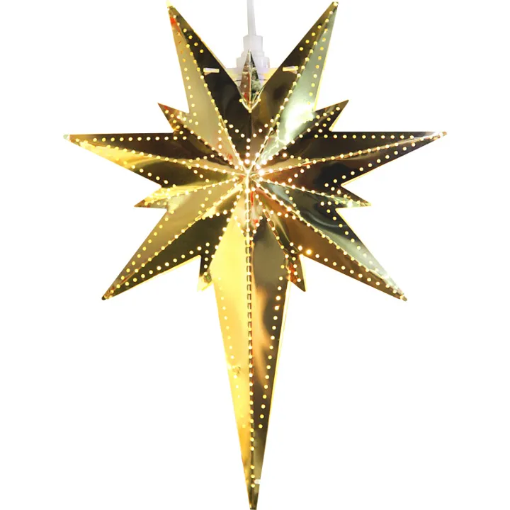 Star Trading Betlehem julestjerne med lys, 25 cm, messing – dekorationslys — produktfoto
