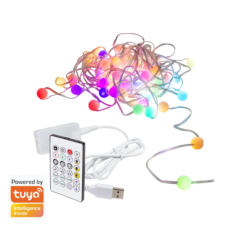 LogiLink Wi-Fi smart RGB string lights with remote control, Tuya compatible, 3 m — produktfoto