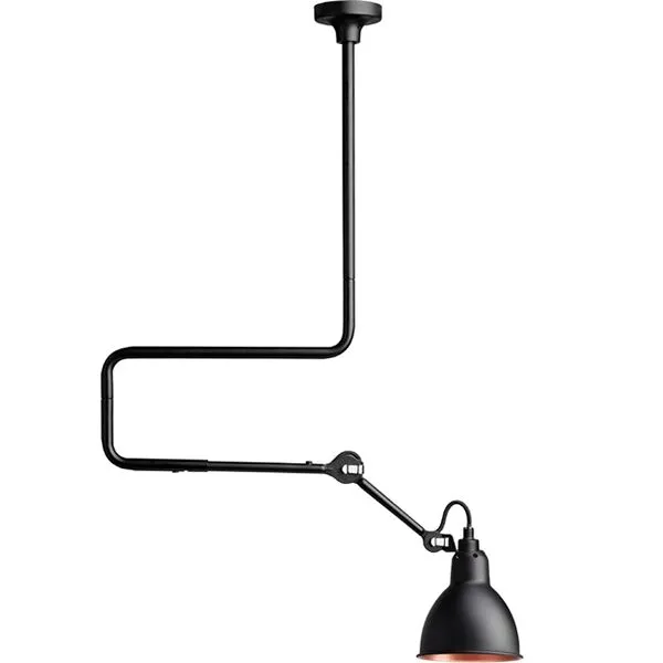 La Lampe Gras N312 Mat Sort/Mat Sort/Kobber – loftlampe — produktfoto
