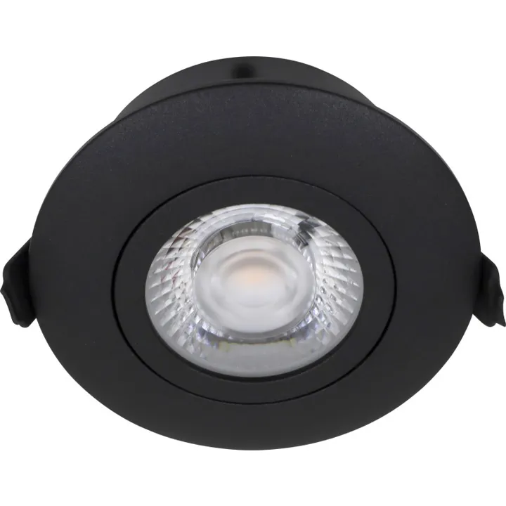 Nordtronic Low Profile Flexible indbygningsspot, Ø8,3 cm, sort, 3000K – indbygningsspot — produktfoto