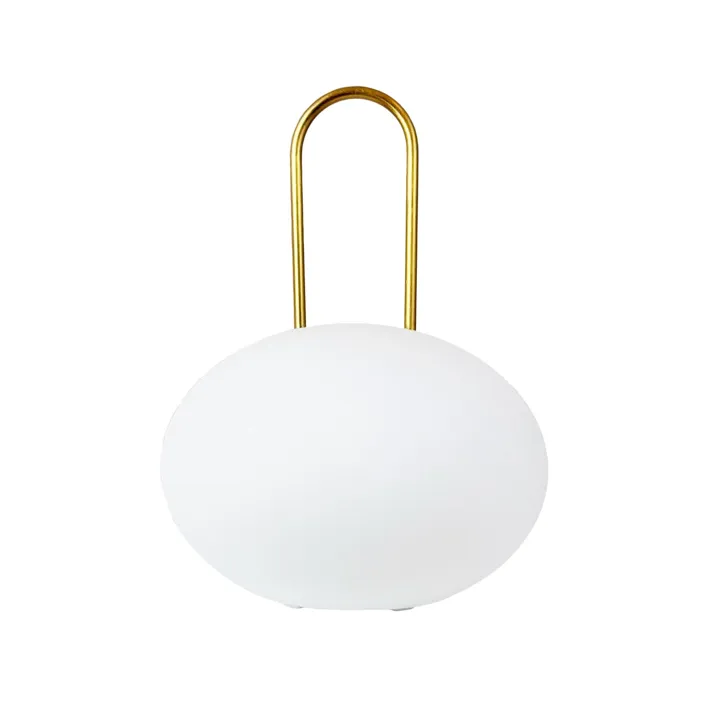 Dyberg Larsen Ellipse Lanterne LED Hvid/Messing – udendørslampe — produktfoto
