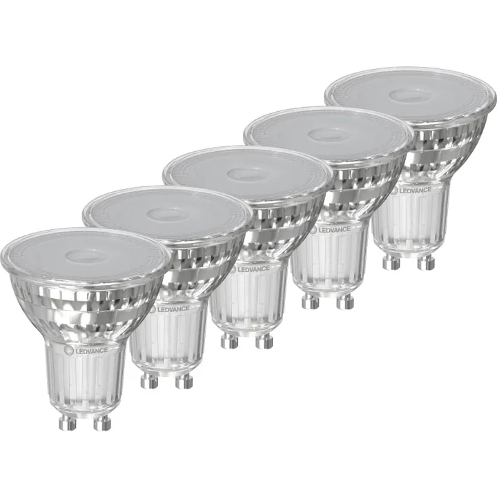Ledvance Classic GU10 spotpære, 5 stk, 2700K, 3,7W – pære — produktfoto