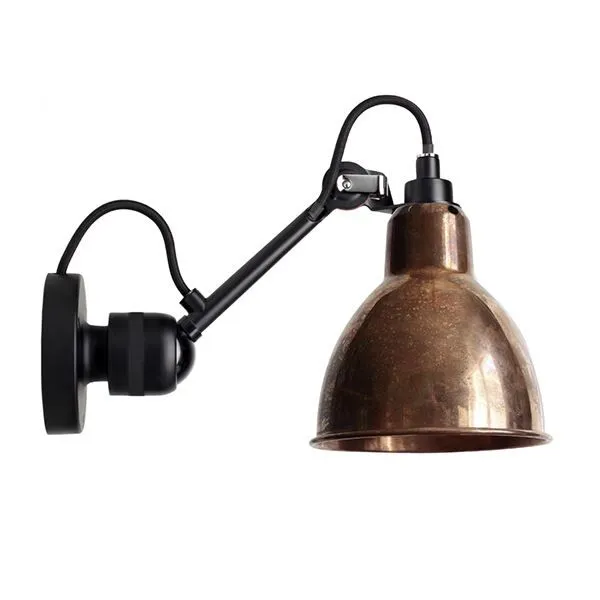 La Lampe Gras N304 Mat Sort & Rå Kobber Hardwired – væglampe — produktfoto