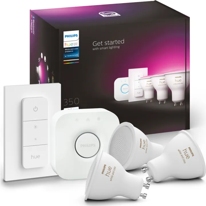 Philips Hue White Color Ambiance GU10 spotpære, startsæt – pære — produktfoto