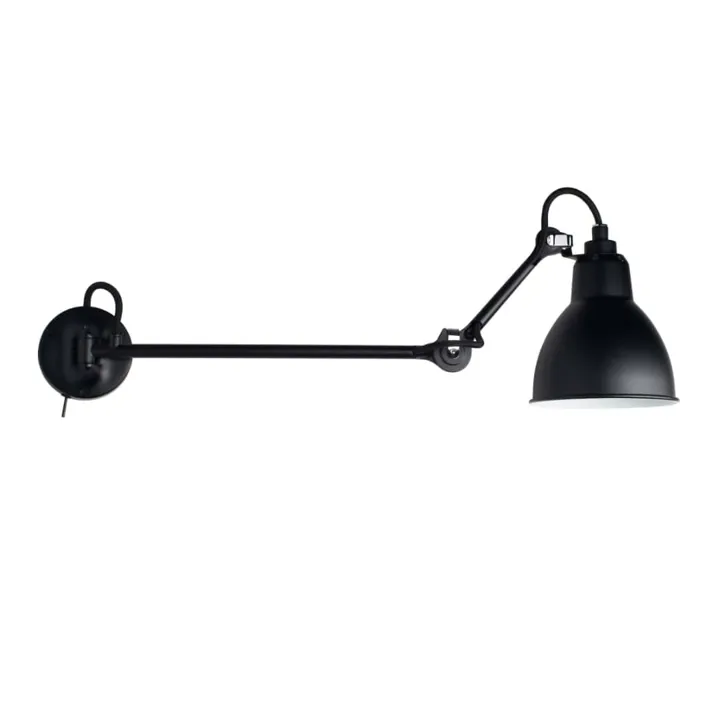 Lampe Gras 204 L40 m/ Afbryder Sort – væglampe — produktfoto