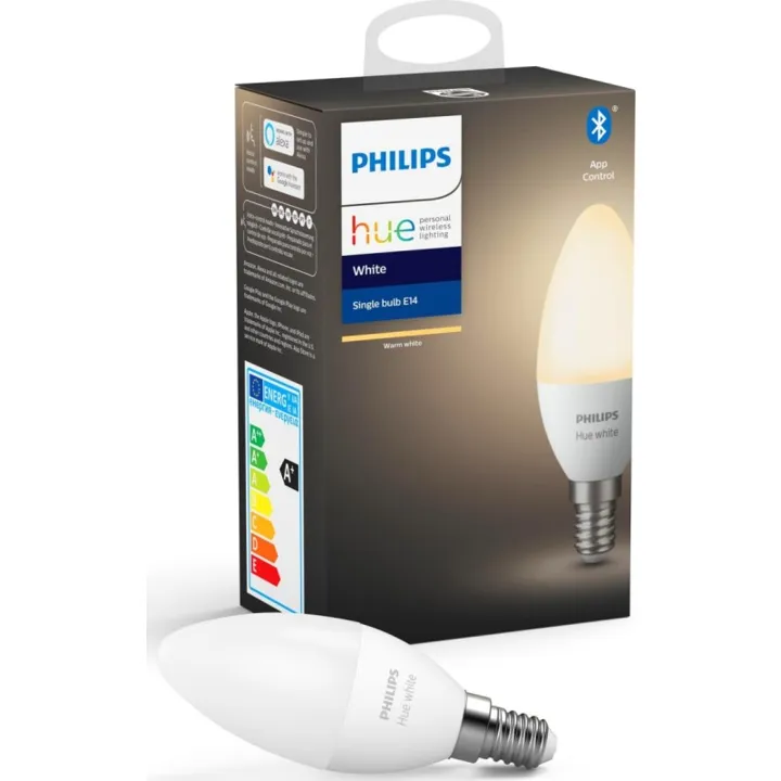 Philips Hue White E14 kertepære, 2700K, 5,5W – pære — produktfoto