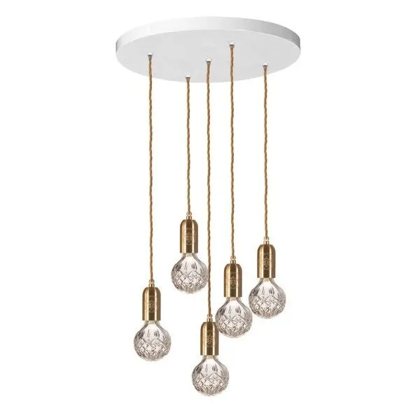 Lee Broom Crystal Bulb 5 Stk Klar/Messing – pendel — produktfoto
