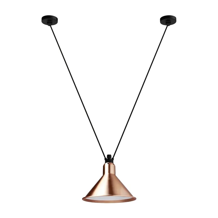 DCWéditions Lampe Gras N323 L Conic Kobber/Hvid – pendel — produktfoto