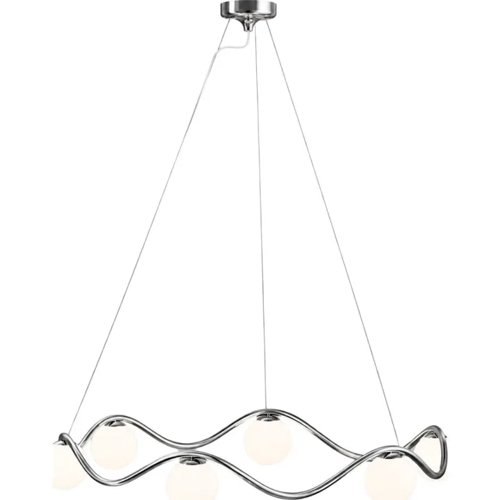 Rebello Decor Circle of Life , krom, Ø11 cm glaskugler, Ø91 cm – lysekrone — produktfoto