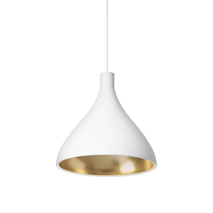 Pablo Designs Swell Single Medium Hvid/Messing – pendel — produktfoto