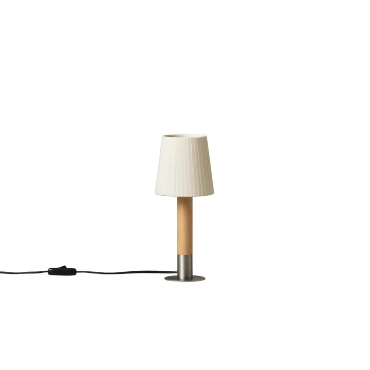 Santa & Cole Básica Mínima Natural/Birk/Nikkel – bordlampe — produktfoto