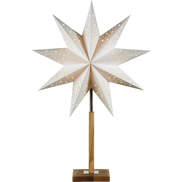 Markslöjd Solvalla julestjerne med lys, 65 cm, hvid – bordlampe — produktfoto