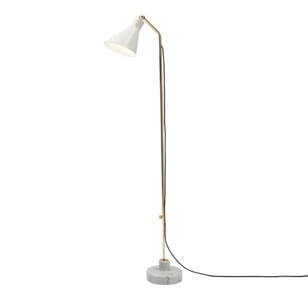 TATO Alzabile Hvid/Messing & Hvid Marmor – gulvlampe — produktfoto