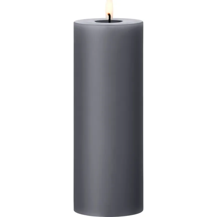 ester & erik LED bloklys, antracit, 20 cm – LED-stearinlys — produktfoto