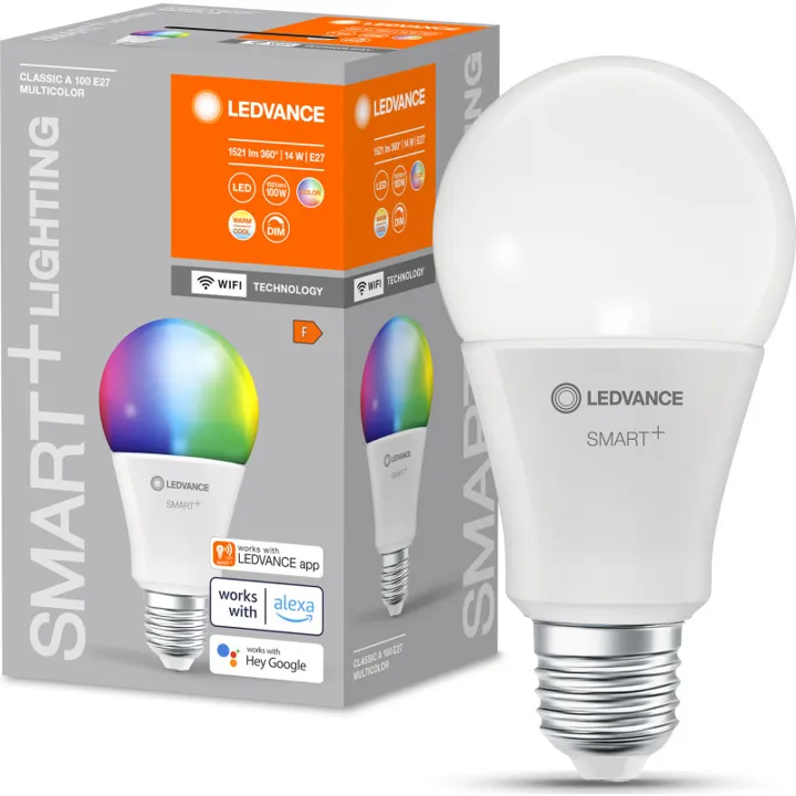 Ledvance 4 stk Ledvance Smart+ Wifi E27 standardpære, 2700K-6500K, 14W – pære — produktfoto
