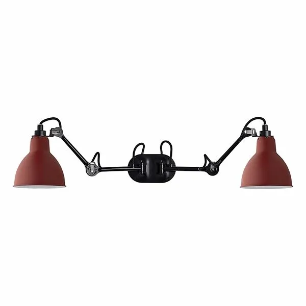 La Lampe Gras N204 Double Mat Sort & Mat Rød – væglampe — produktfoto