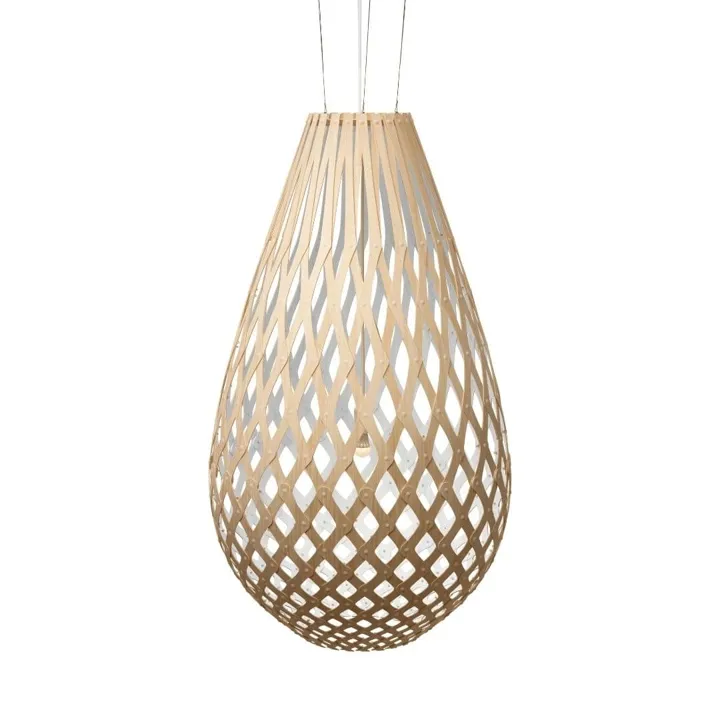 David Trubridge Koura H160 Bamboo / Hvid – pendel — produktfoto