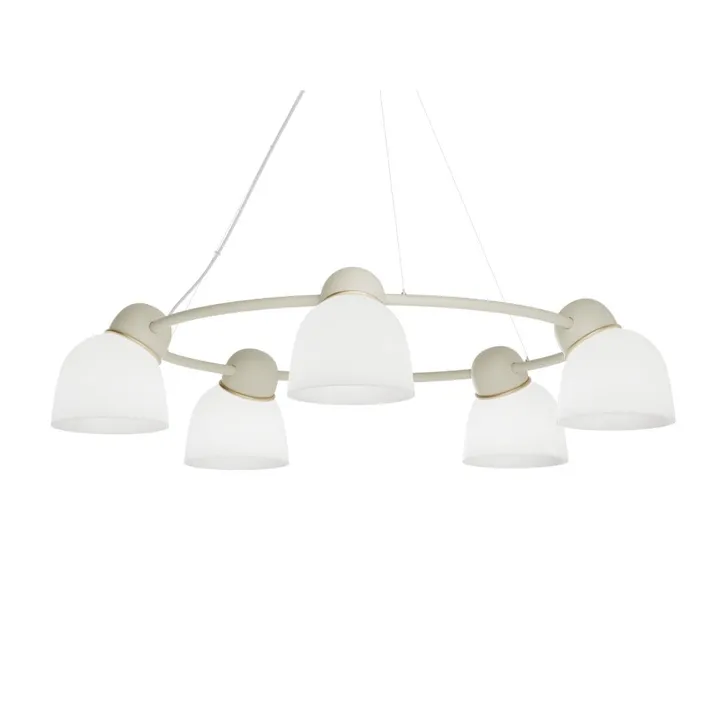 Belid Bird Ø95,3cm Sand/Messing Opal – lysekrone — produktfoto