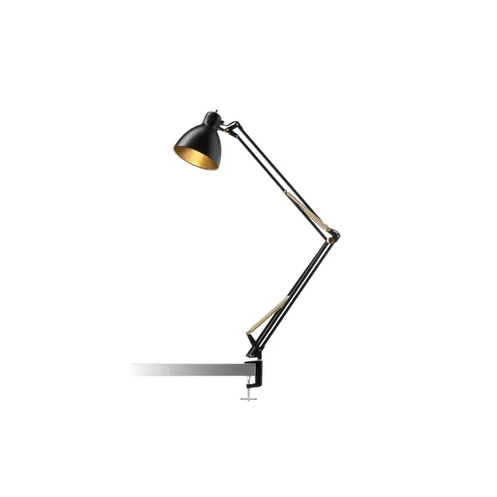 Nordic Living Archi T1 Junior med klemme Mat Sort / Guld Nordic Living – bordlampe — produktfoto